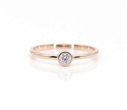 14k Gold & Diamond Solitaire Ring