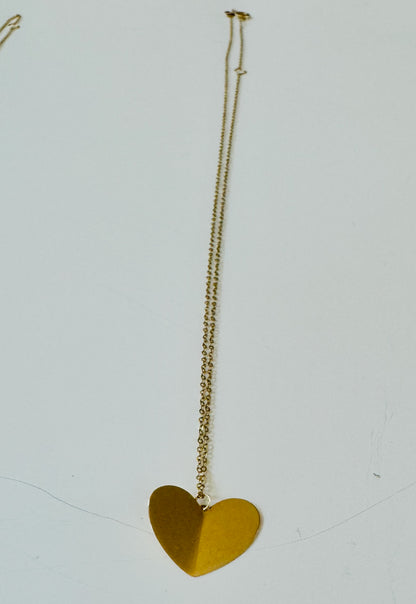 14k Gold Flutter Heart Necklace