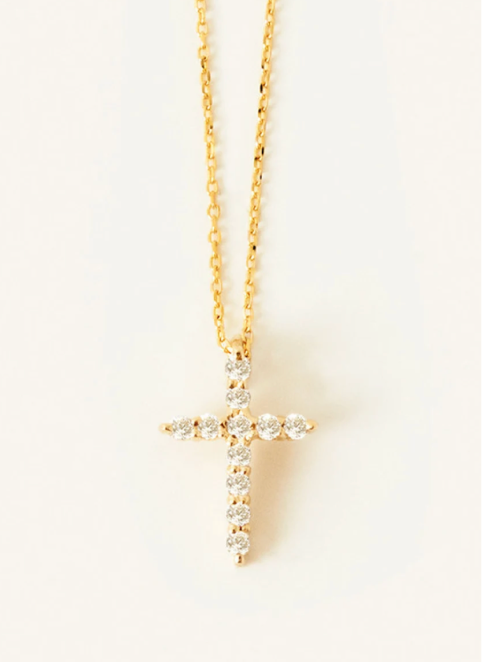 14k Gold Diamond Cross Necklace