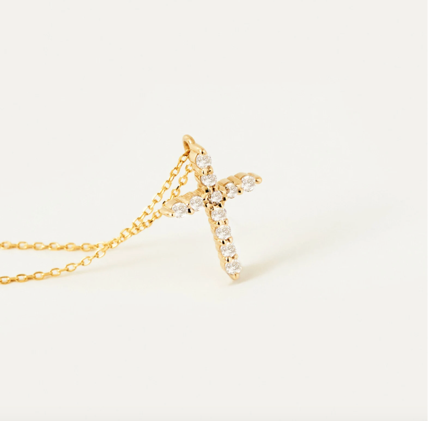 14k Gold Diamond Cross Necklace