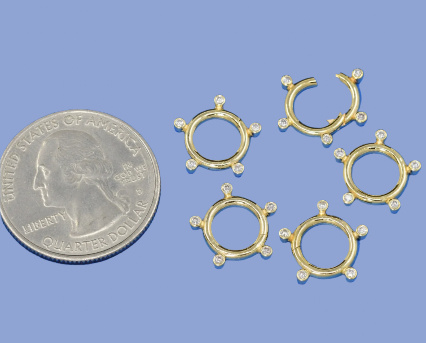 14k Gold & Diamond Charm Holder