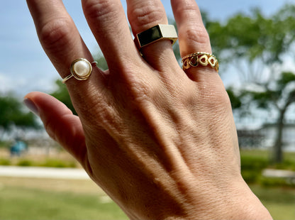 14k Gold Freshwater Pearl Ring