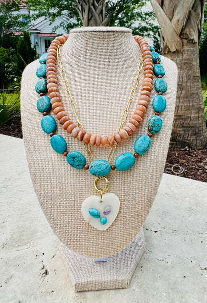 Turquoise Beaded Statement Necklace