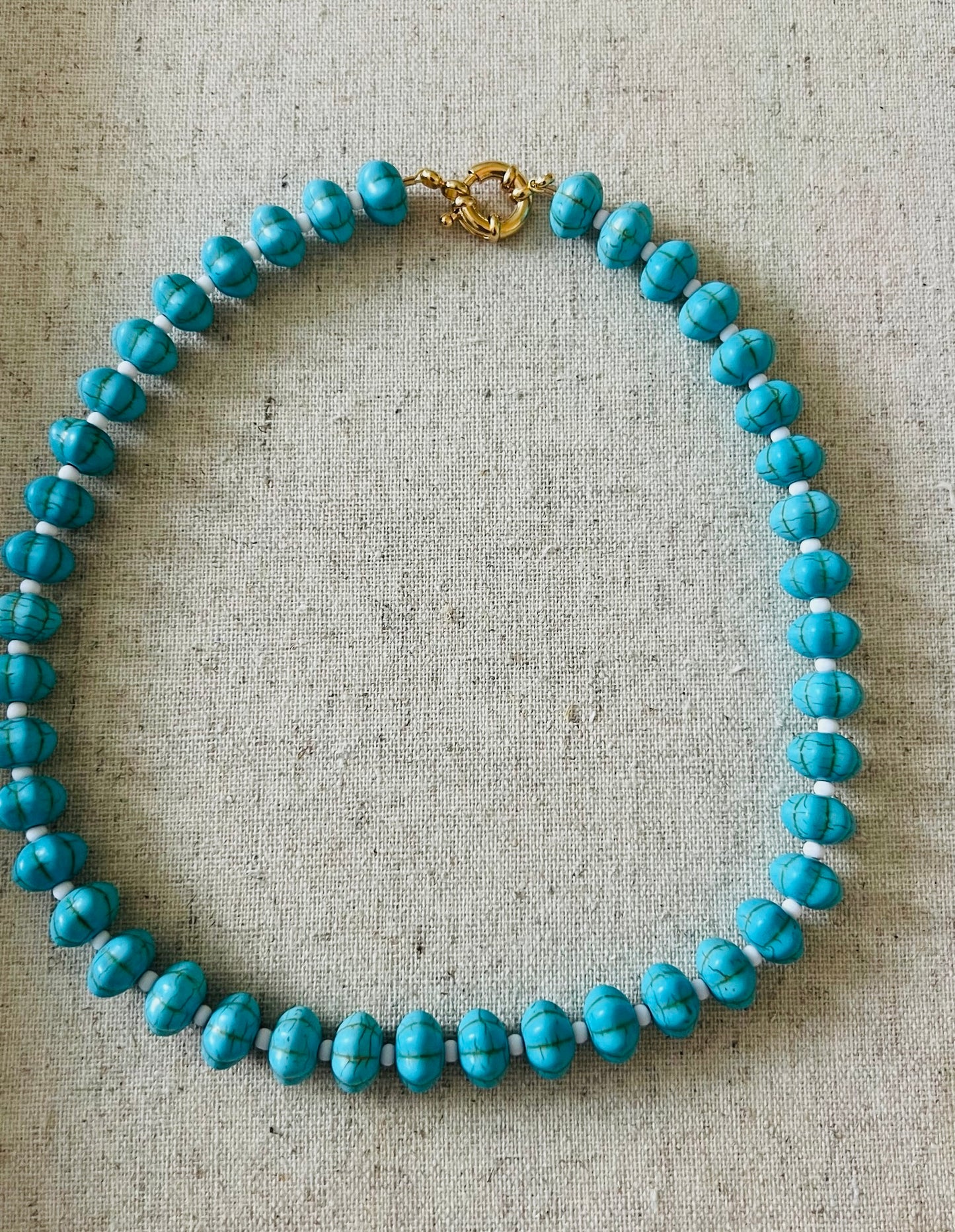 Carved Turquoise beaded Necklace