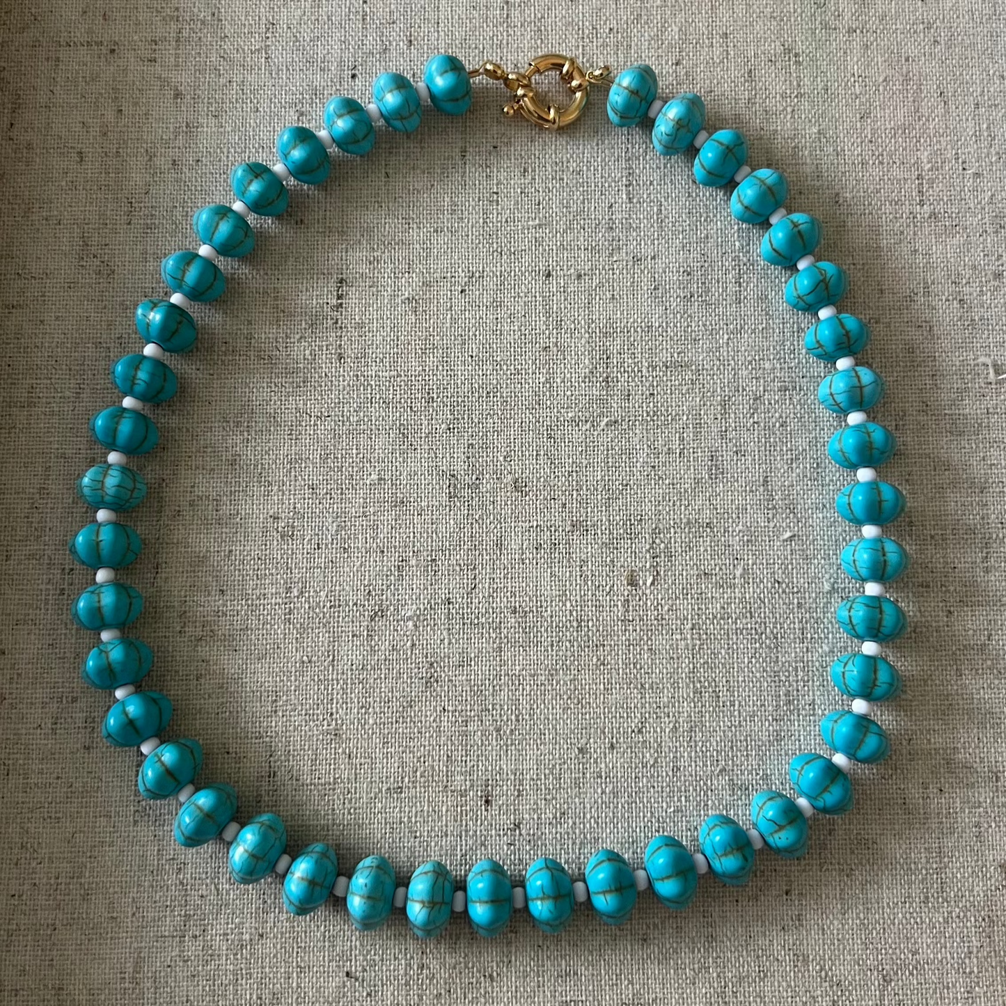 Carved Turquoise beaded Necklace