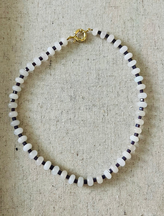 White Quartz Beaded Necklace