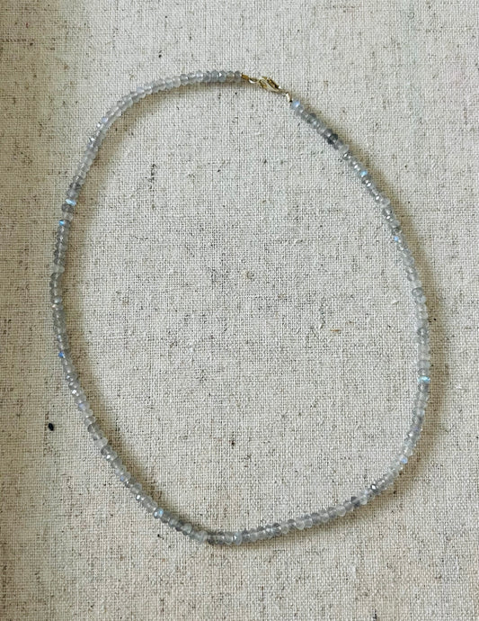 Dainty beaded labradorite Necklace