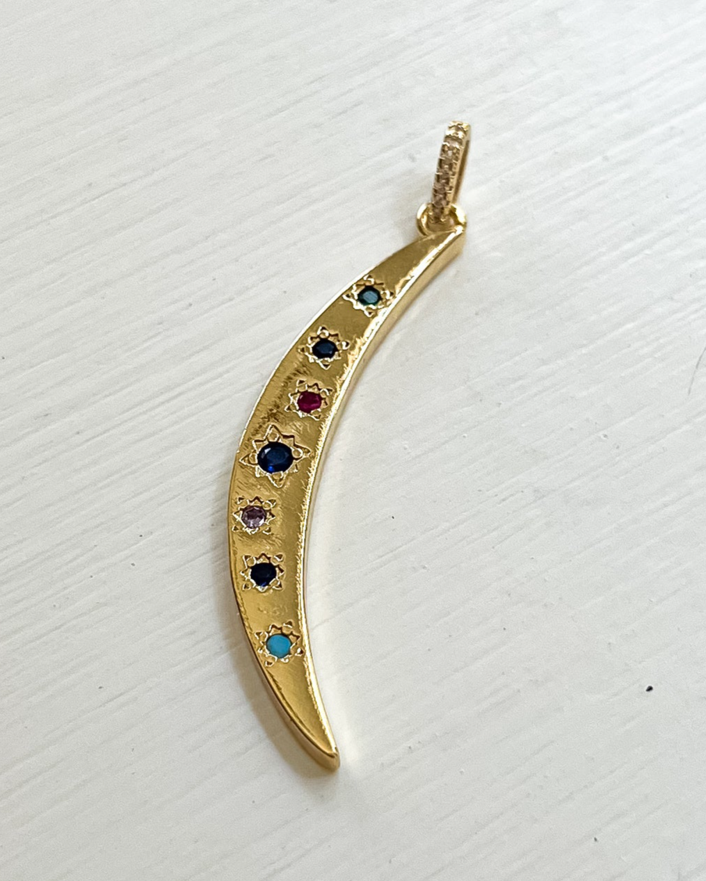 Multi Topaz Sliver Moon