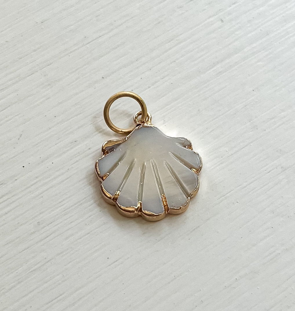 Mother of Pearl Scalloped Shell Charm