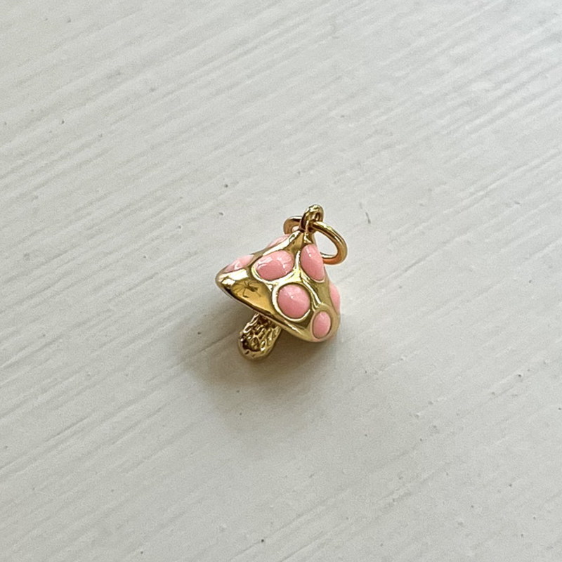 Mini Pink Mushroom Charm