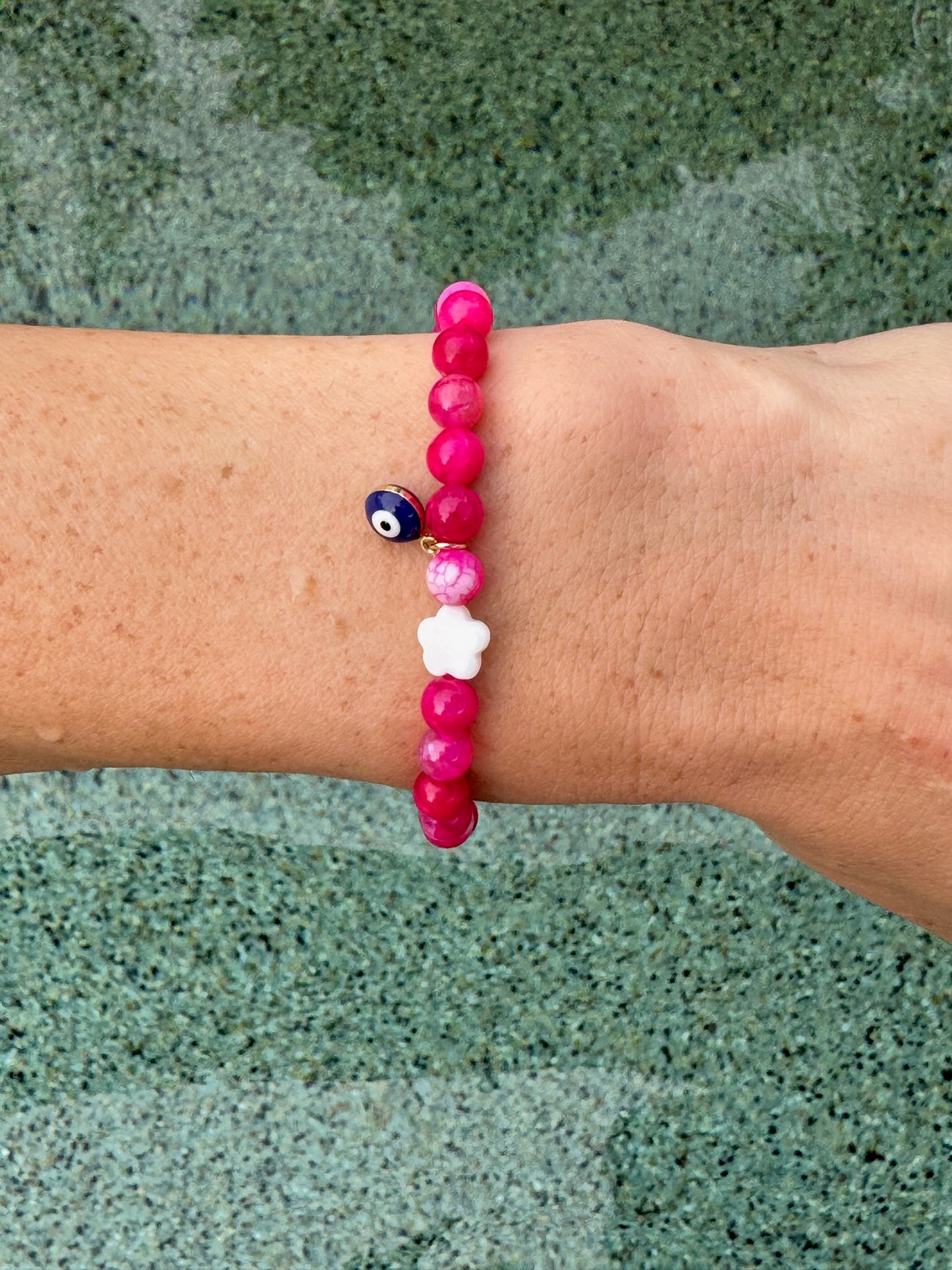 Hot Pink Daisy Bracelet