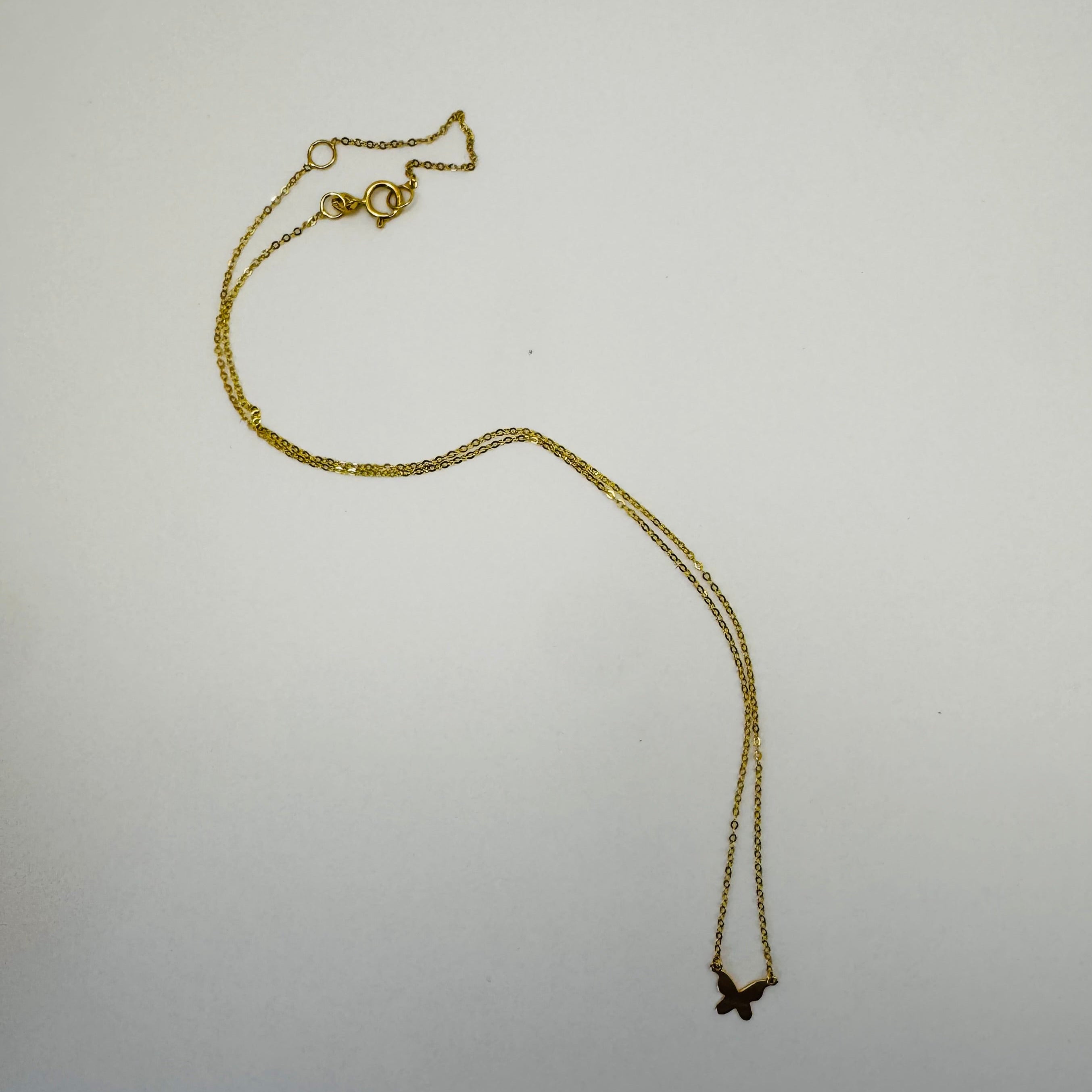 14k Gold Butterfly Necklace
