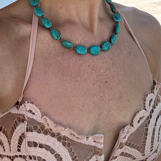 Turquoise Beaded Statement Necklace