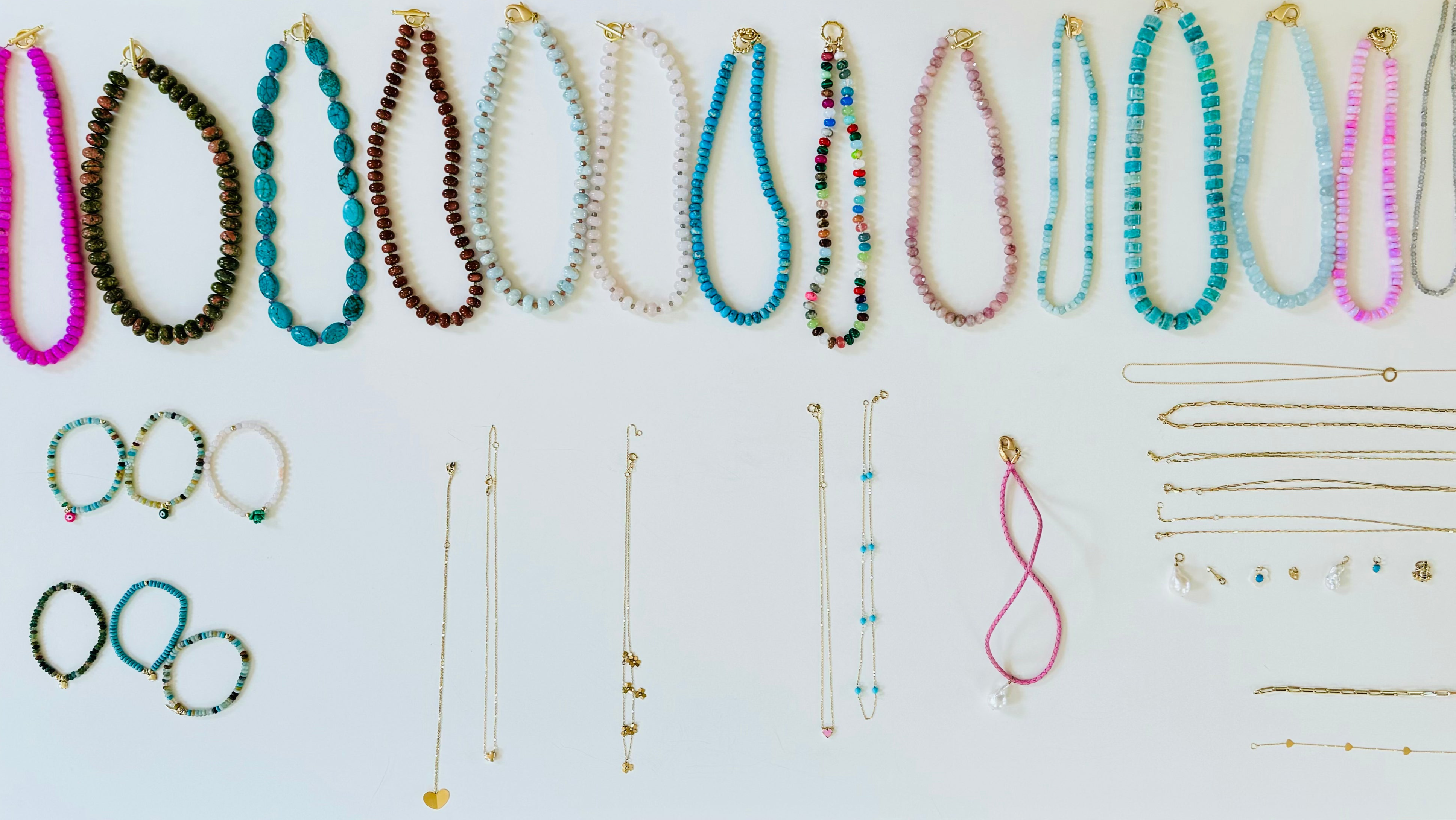 Gold Plated Multi Tourmaline Beaded Necklace