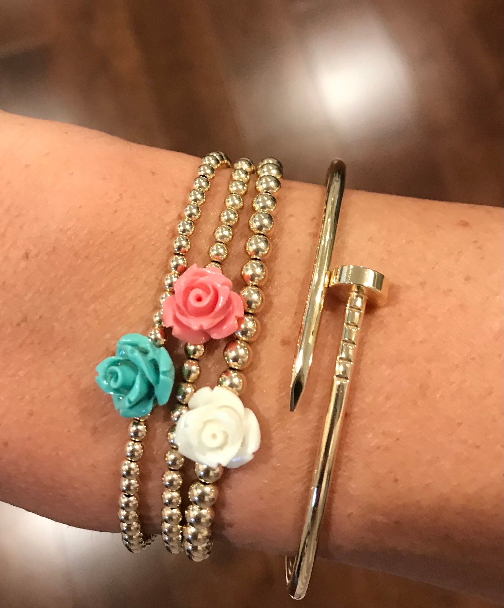 14k Gold Rosebud Bracelet