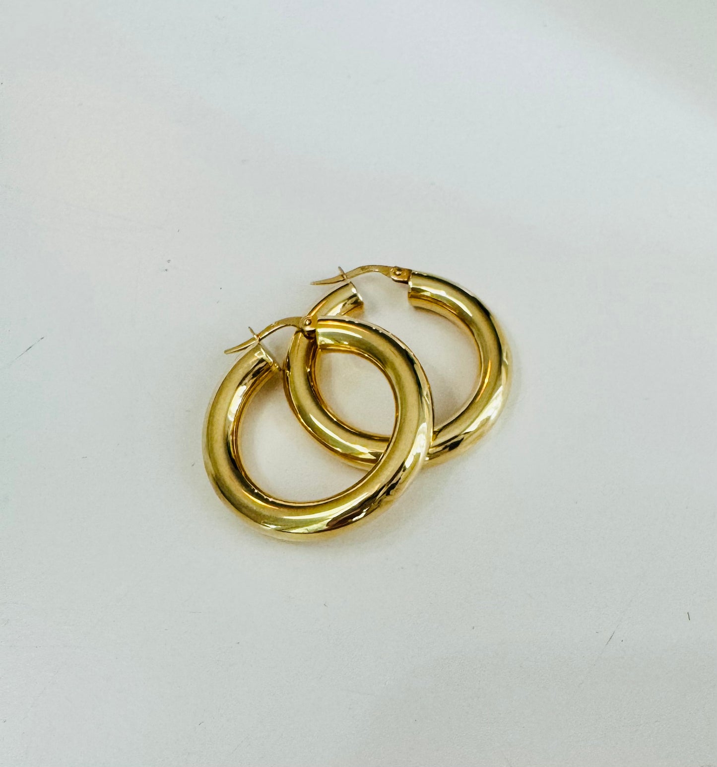 14k Puffed Hoop Earrings