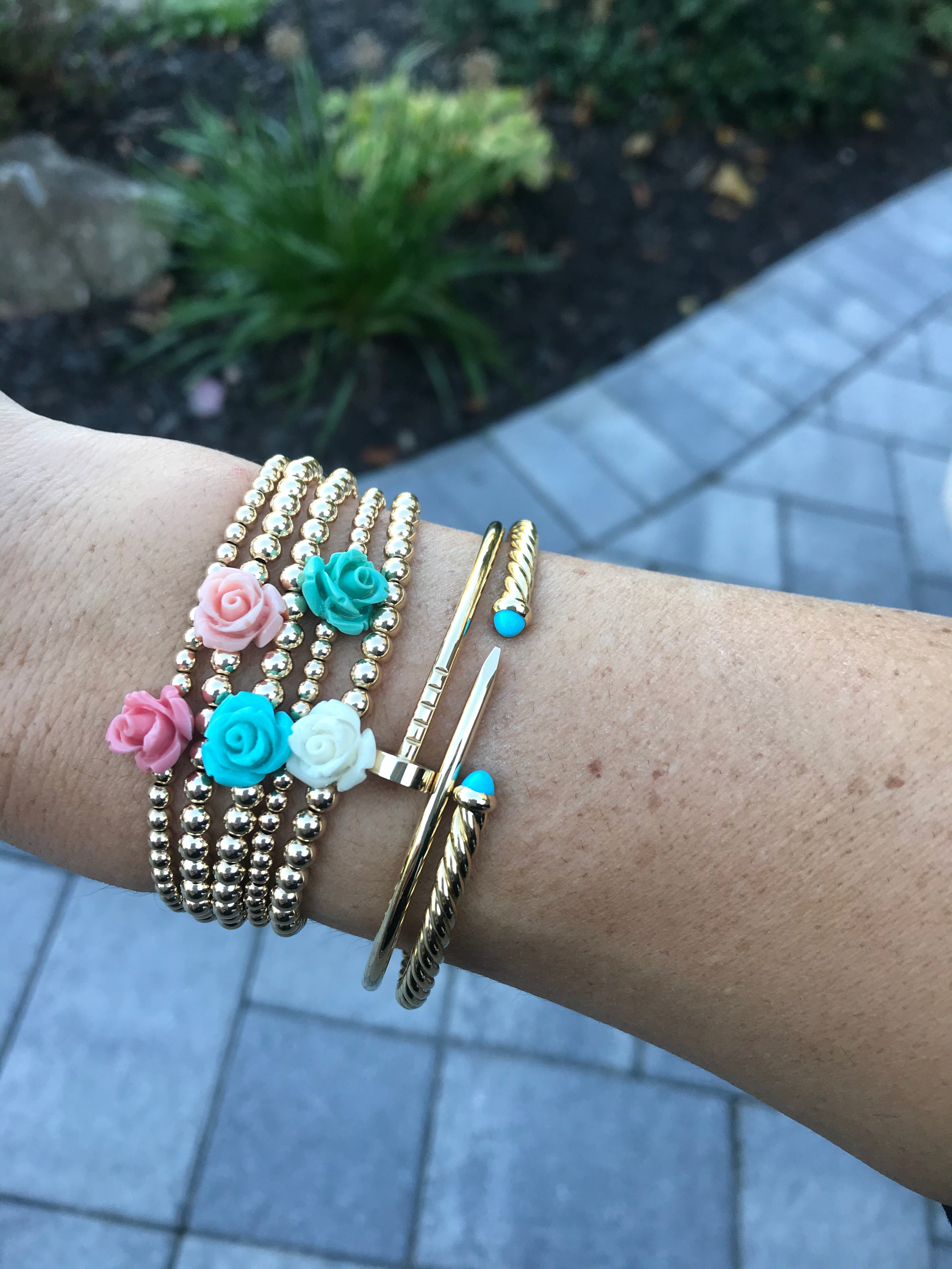 14k Gold Rosebud Bracelet (pick your rosebud)