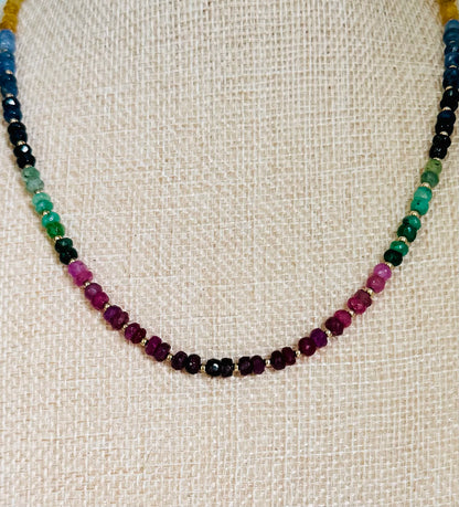 Rainbow Row Sapphire Necklace