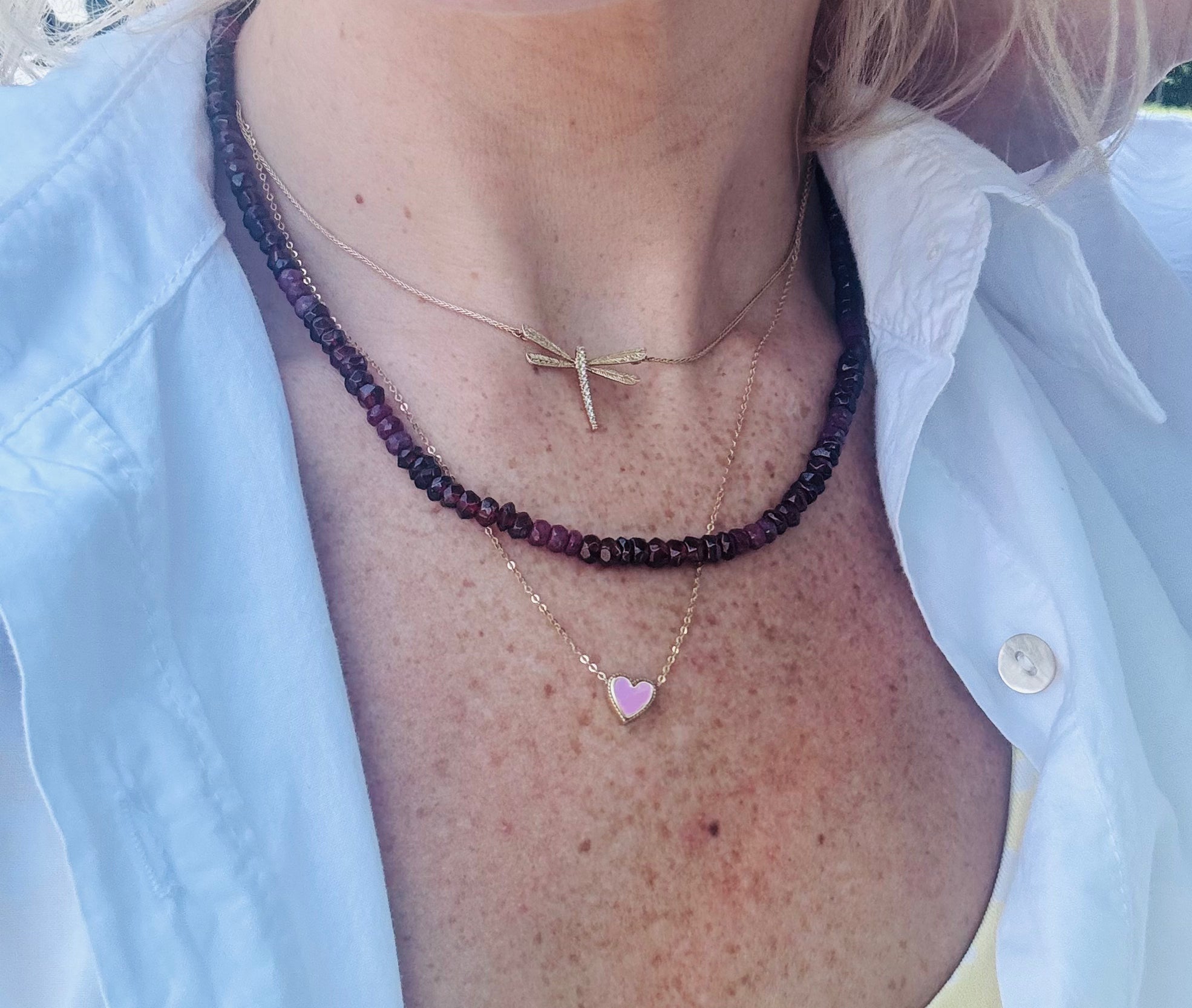 Ruby Red Beaded Necklace