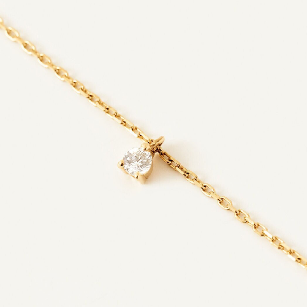 14k Gold Birthstone Drop Necklace