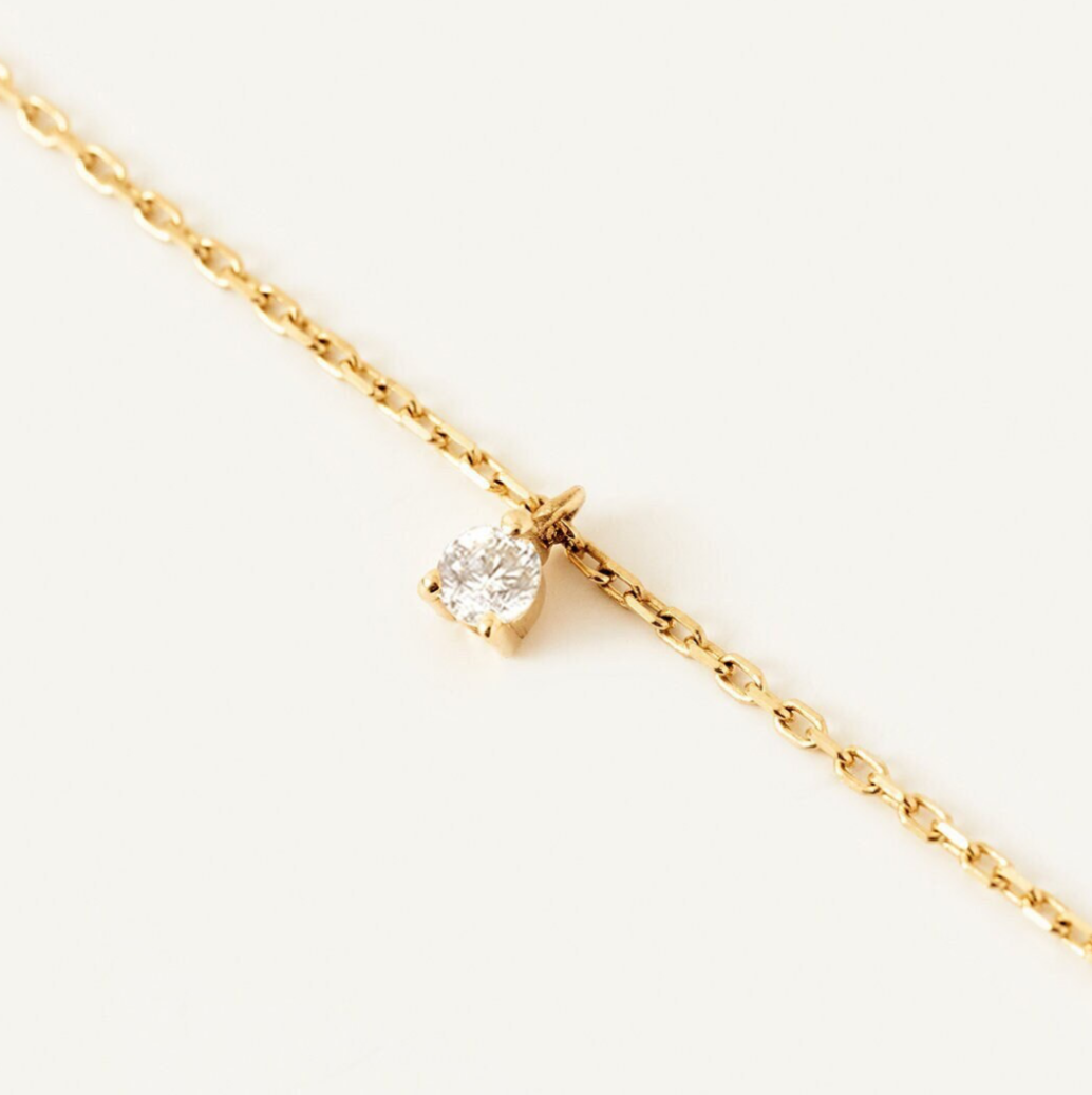 14k Gold Gemstone Drop Necklace