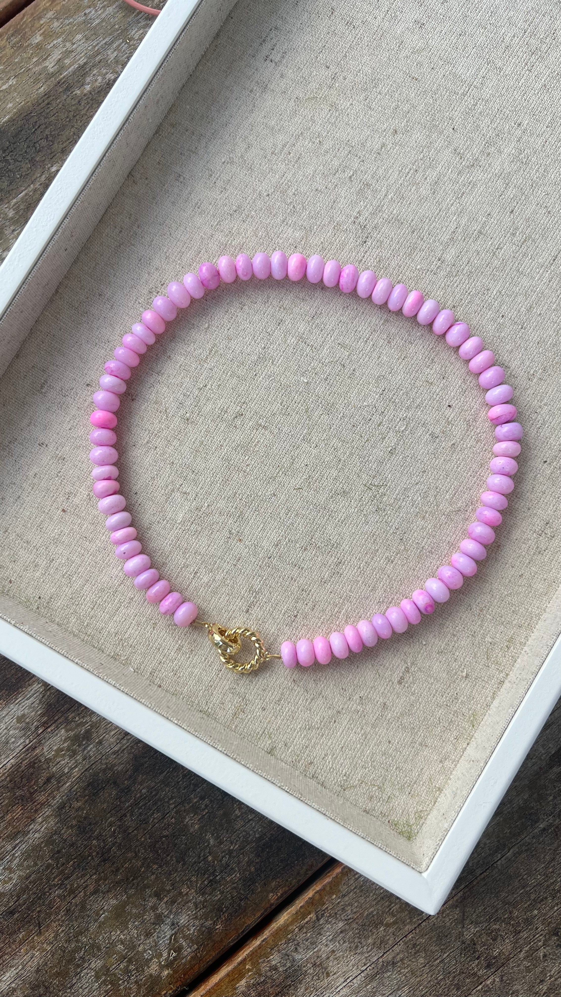 Custom Gold Plated Love Link Necklace (pick your stones)