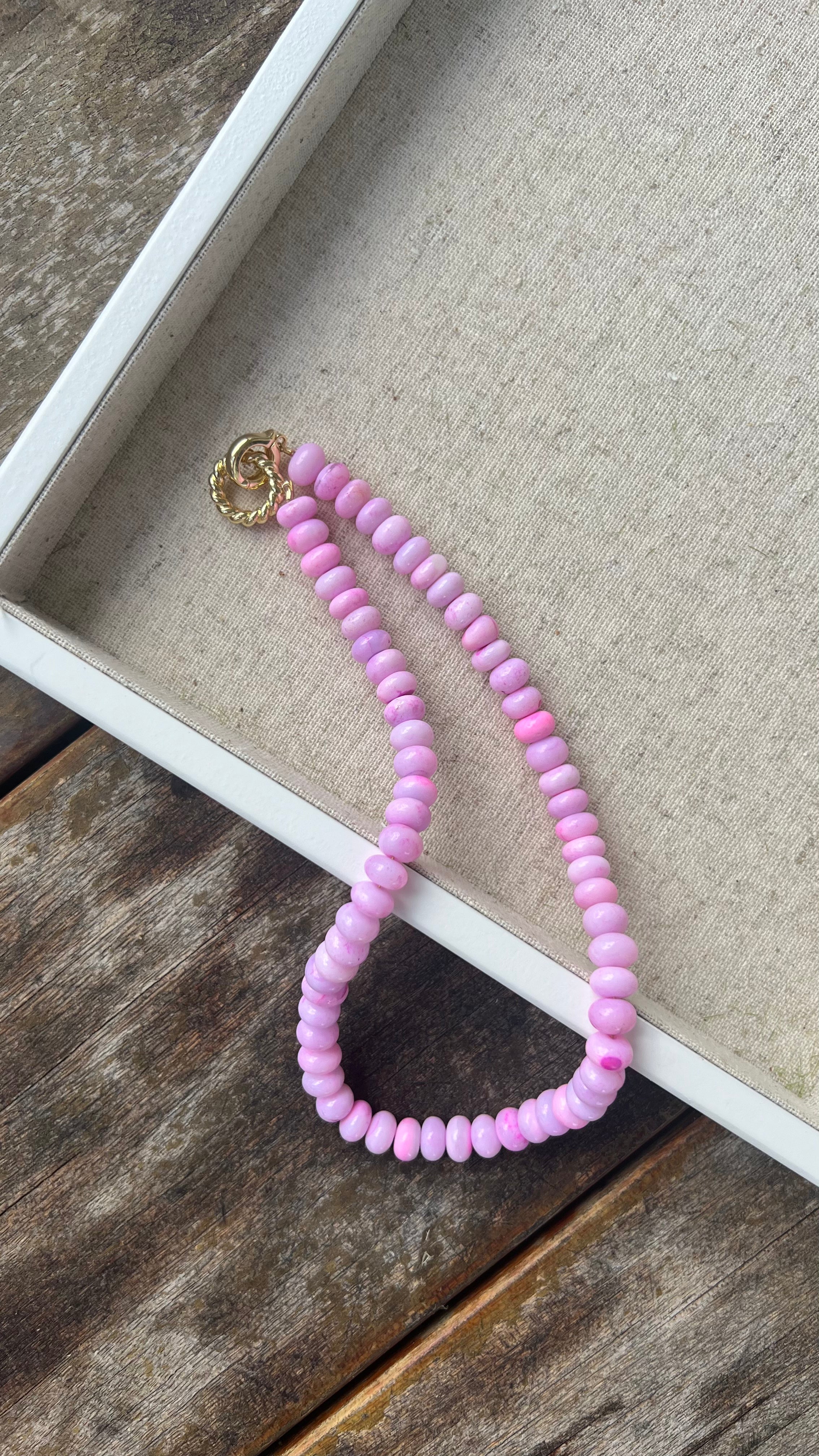 Custom Gold Plated Love Link Necklace (pick your stones)