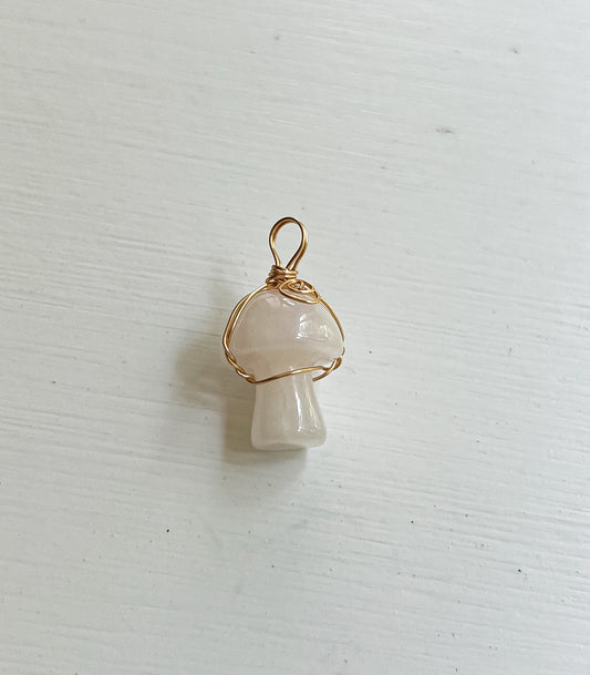 Rose Quartz Mushroom Charm