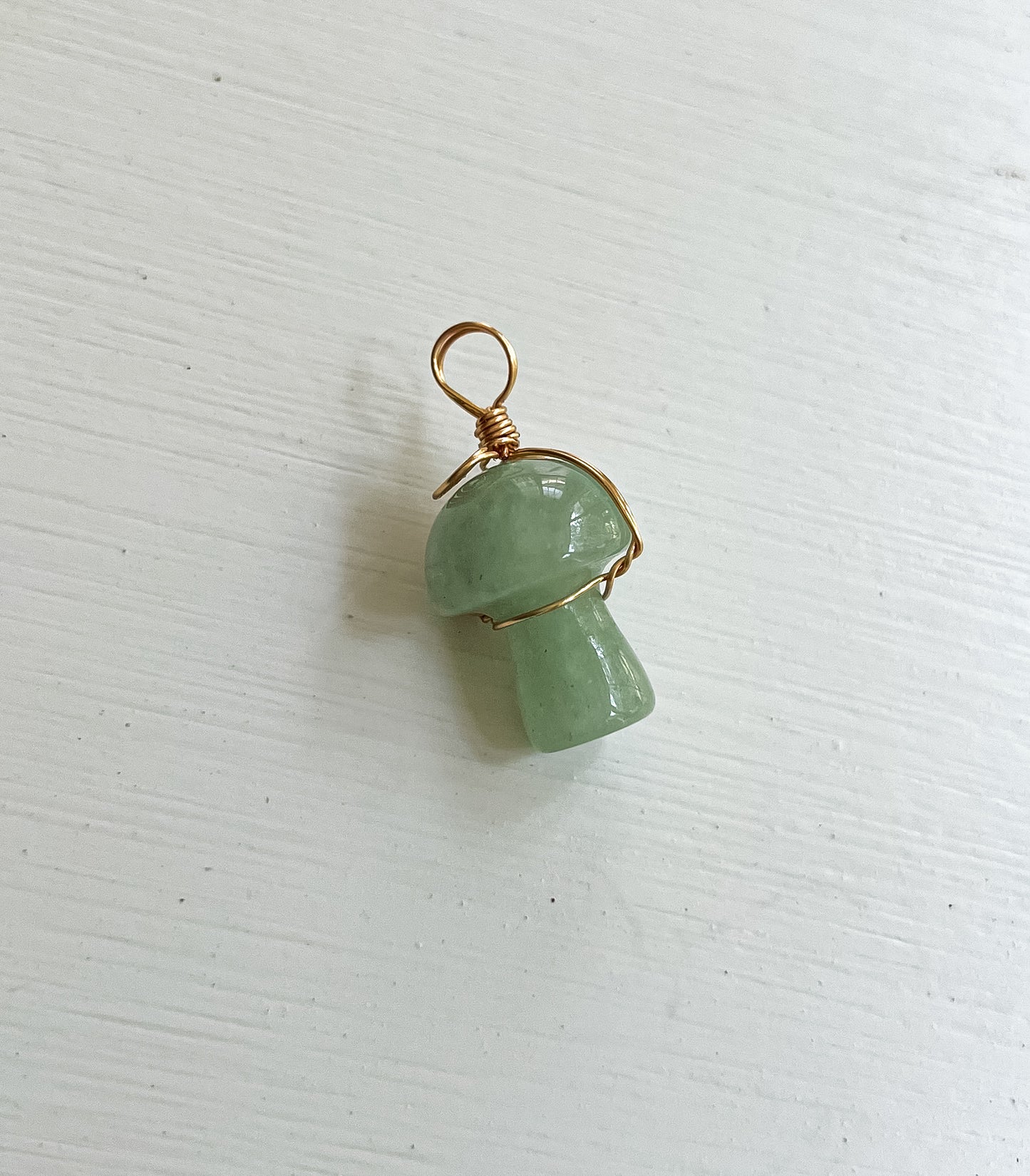 Light Green Quartz Mushroom Charm