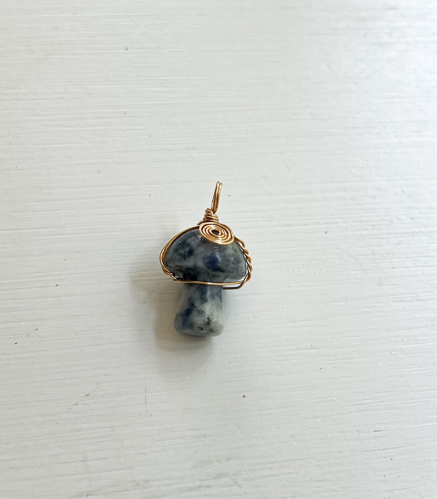 Blue Lapis Mushroom Charm