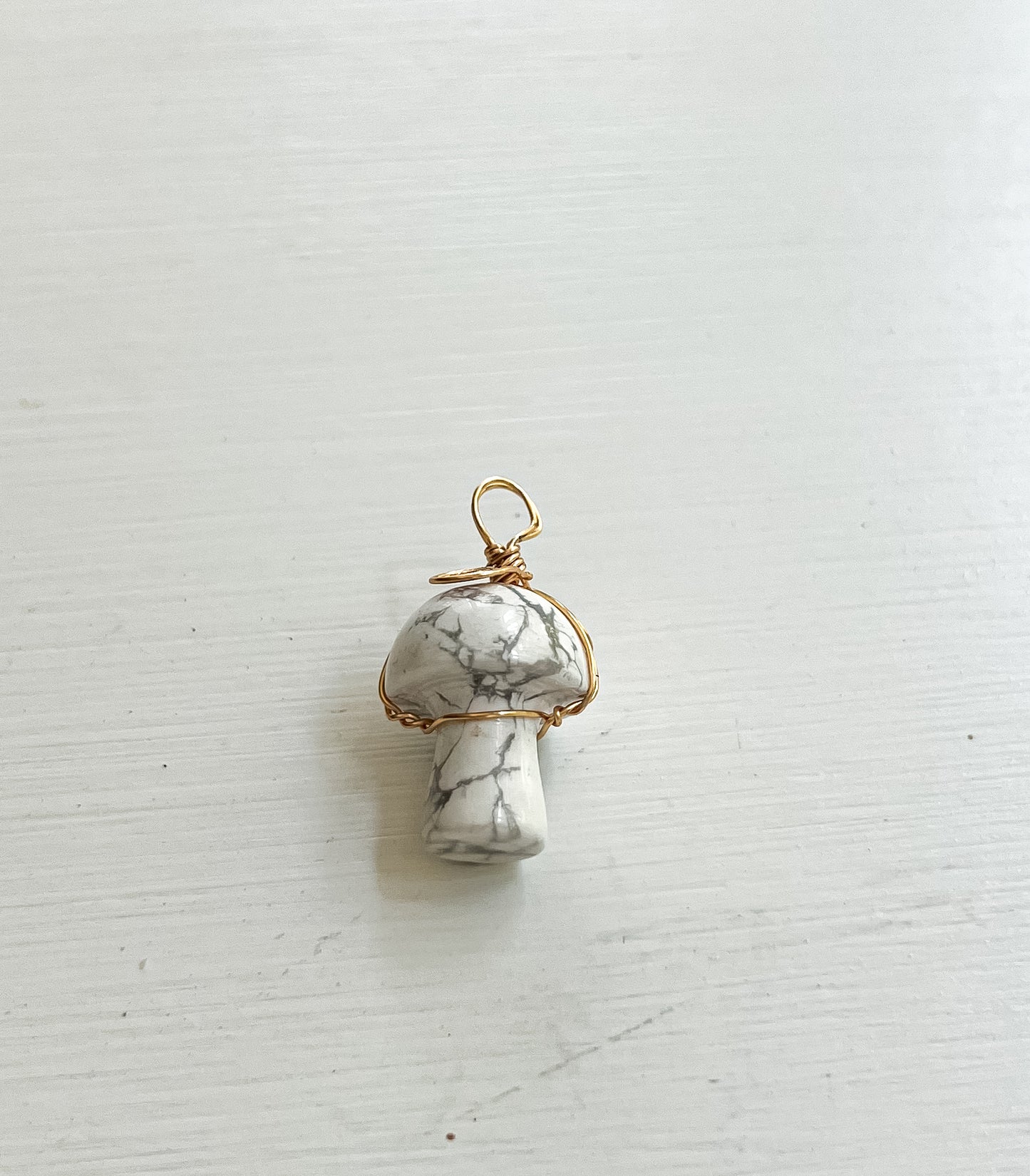 White Unakite Mushroom Charm