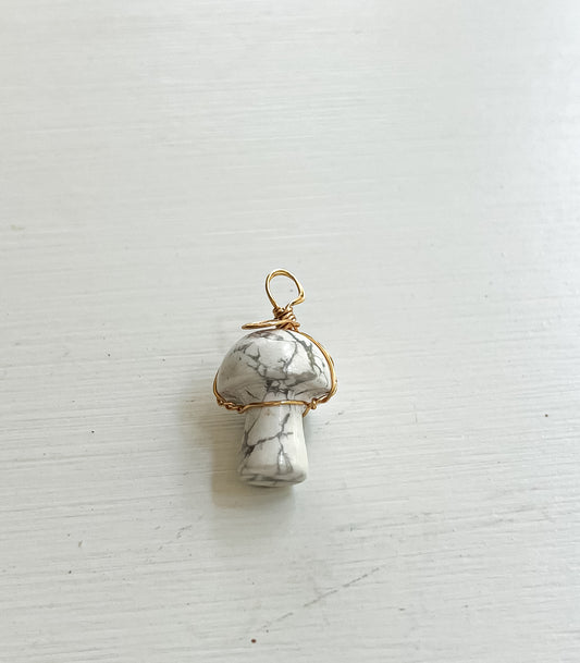 White Unakite Mushroom Charm