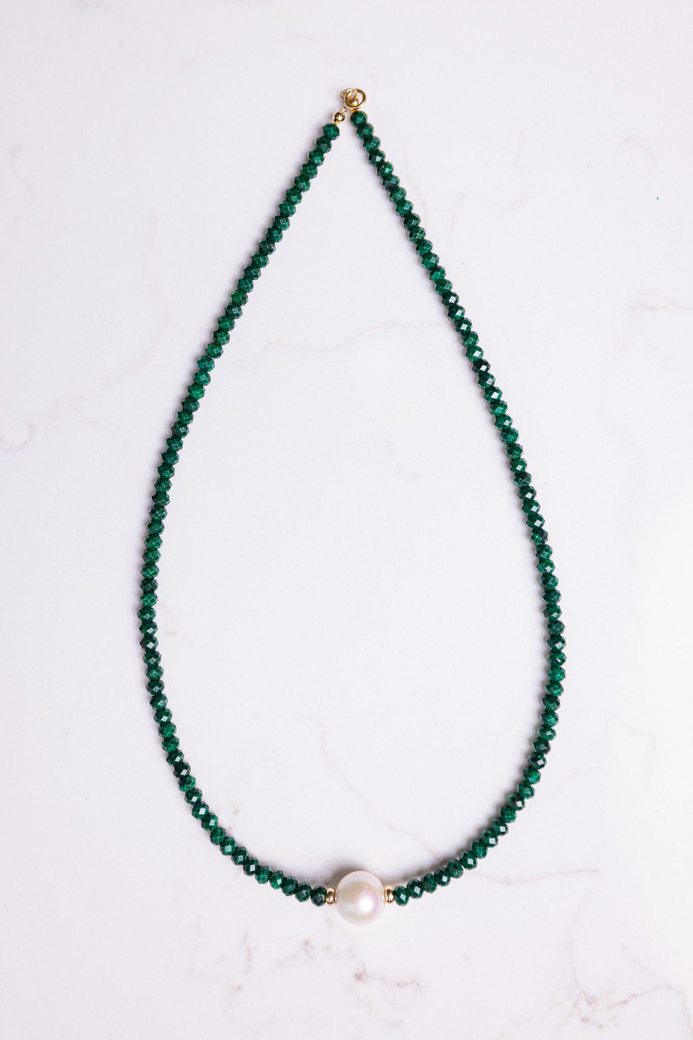 14k Gold Gemstone/ Freshwater Pearl Necklace