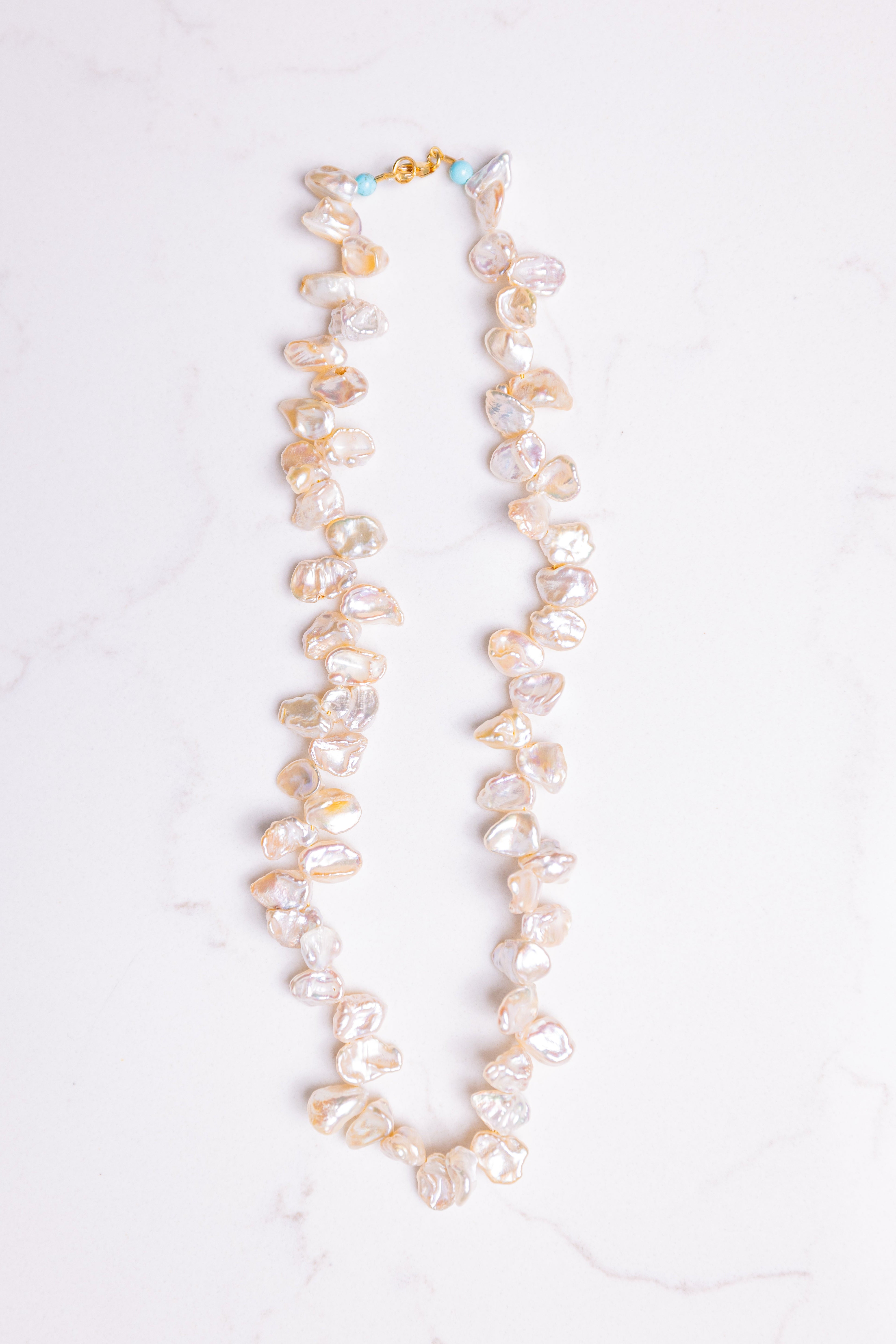 14k Gold Keshi Pearl Necklace