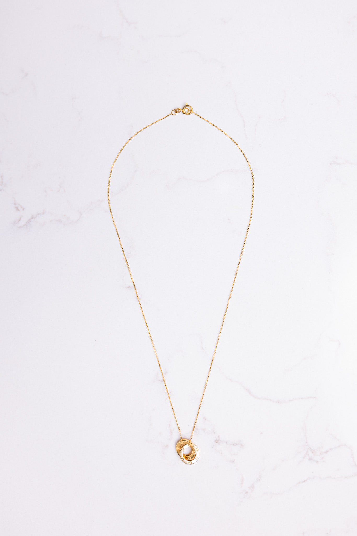 14k Gold Interlocking Link Necklace