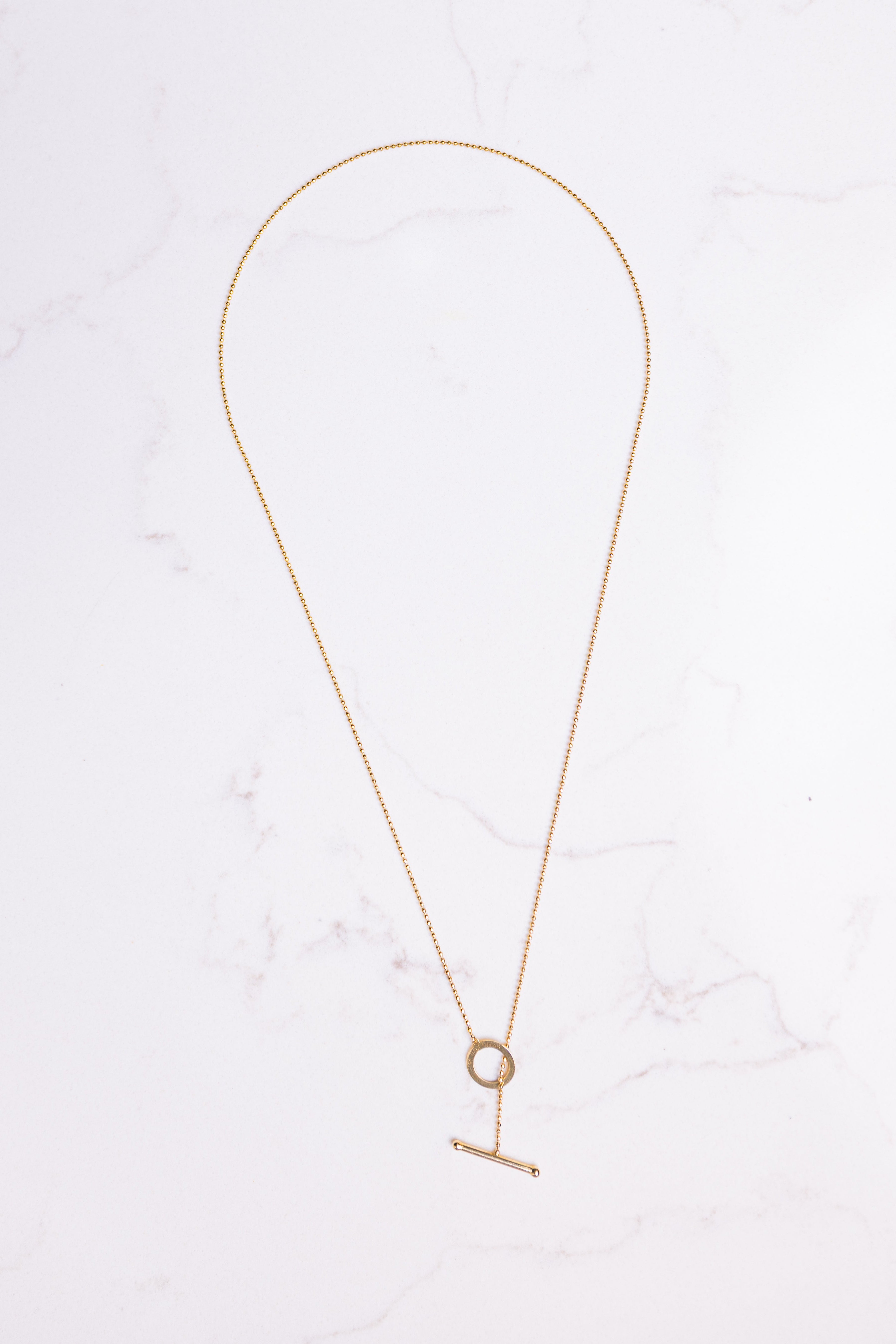 14k Gold Lariet Necklace
