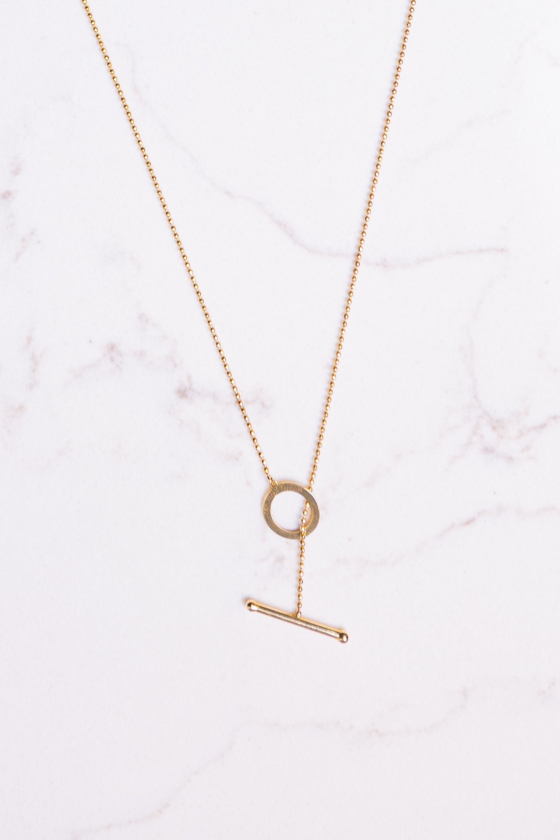 14k Gold Lariet Necklace