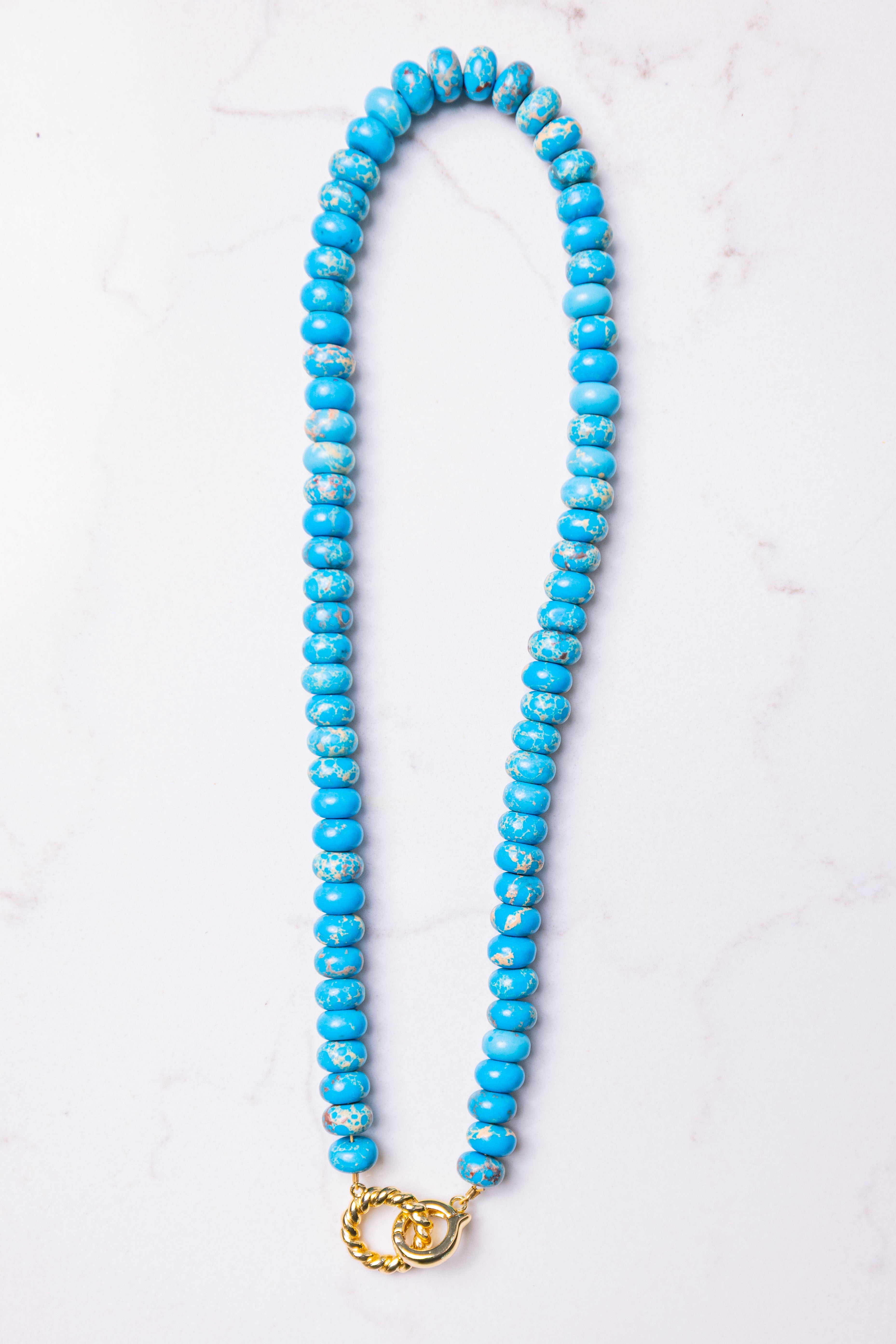 Custom Gold Plated Love Link Necklace (pick your stones)