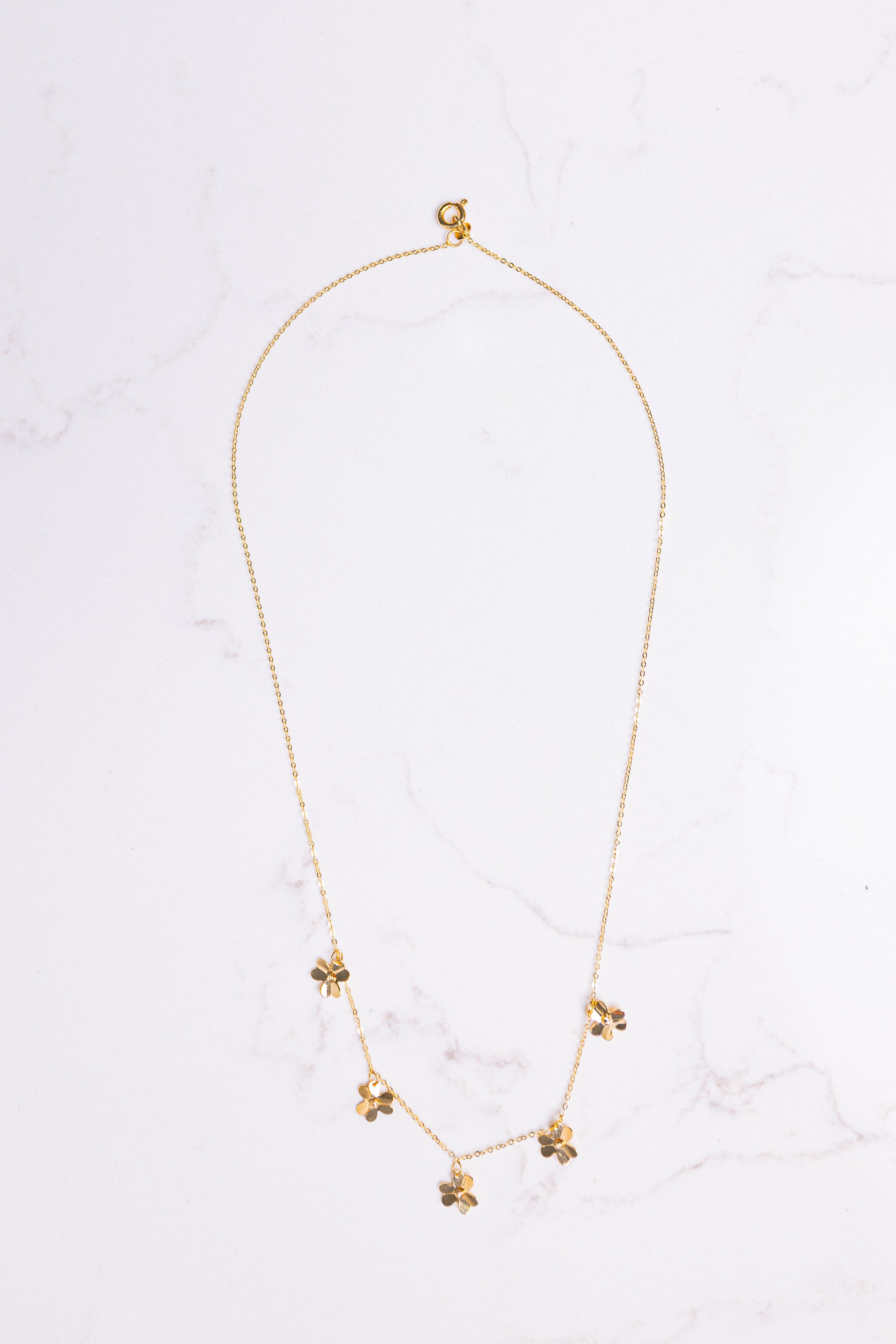 14k Gold Dancing Daisy Necklace