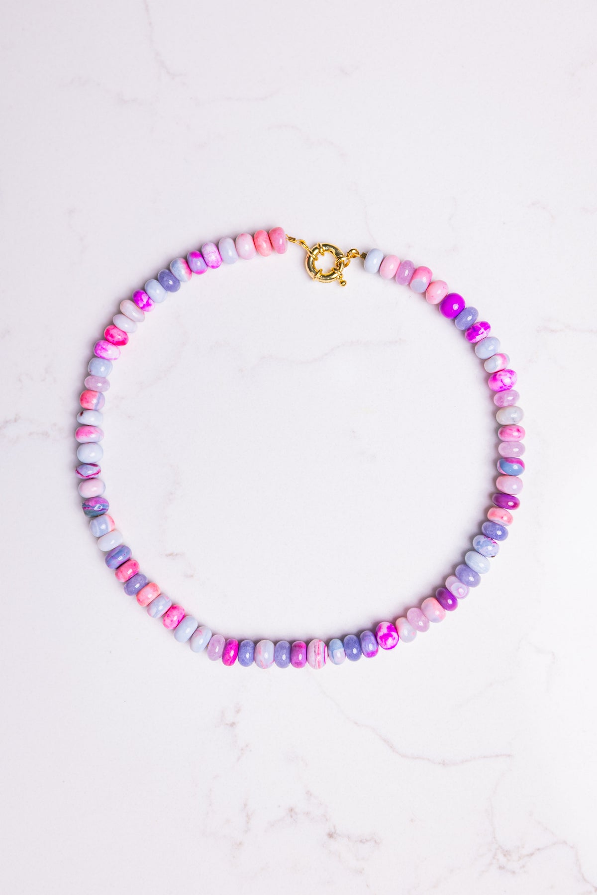Custom Gold Plated Sailor Clasp Necklace (pick your stone)