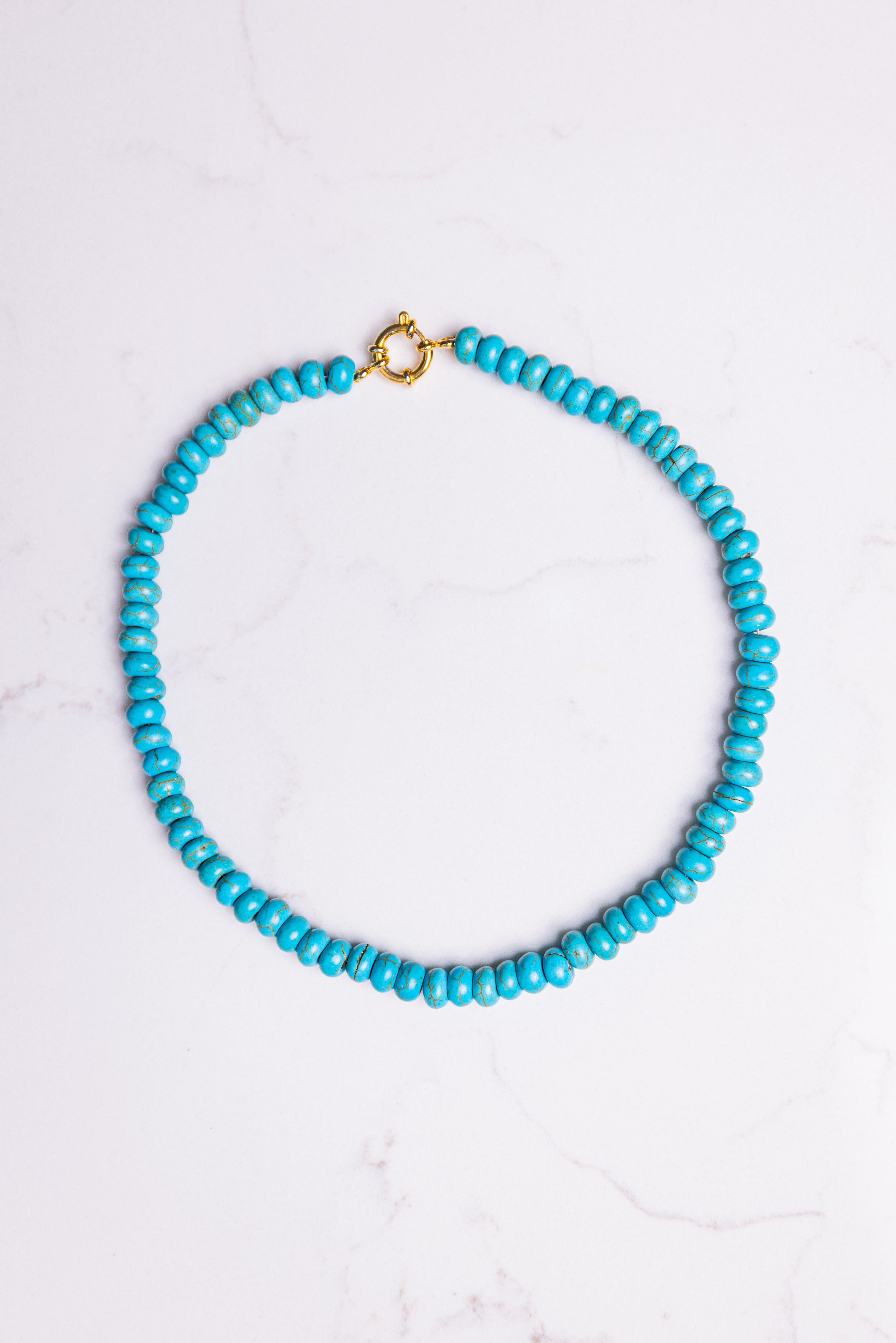 Custom Gold Plated Sailor Clasp Necklace (pick your stone)