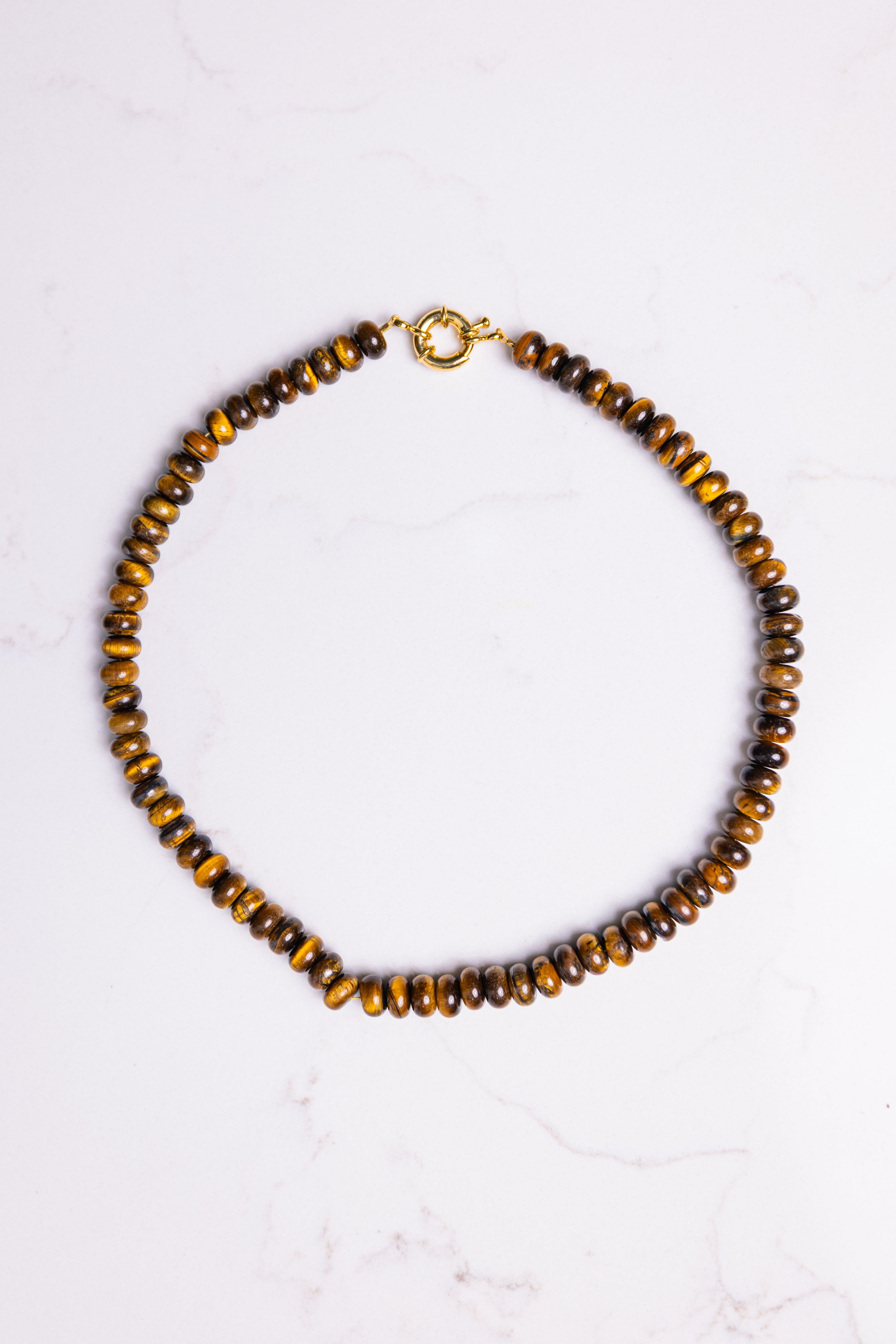 Custom Gold Plated Sailor Clasp Necklace (pick your stone)