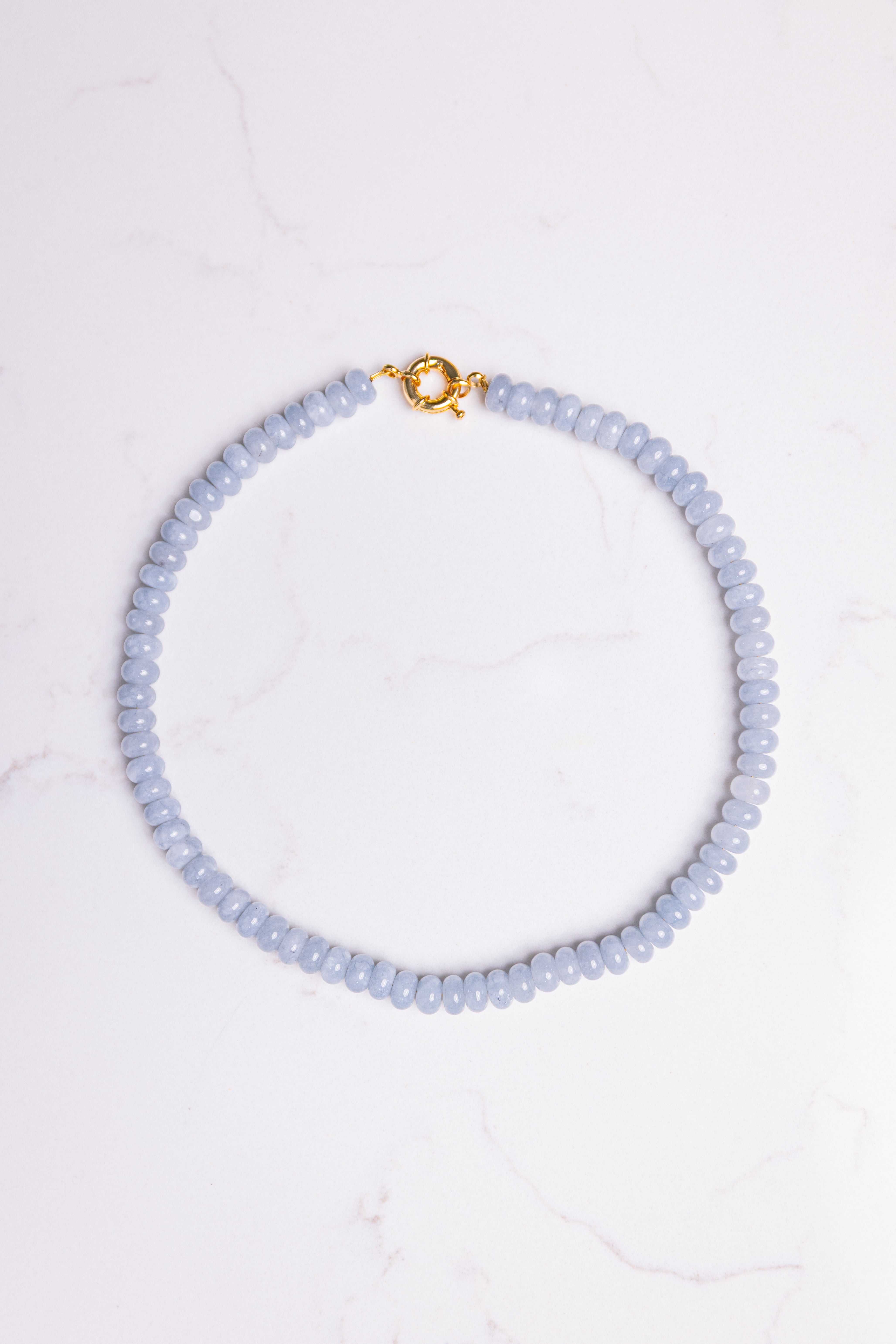 Custom Gold Plated Sailor Clasp Necklace (pick your stone)