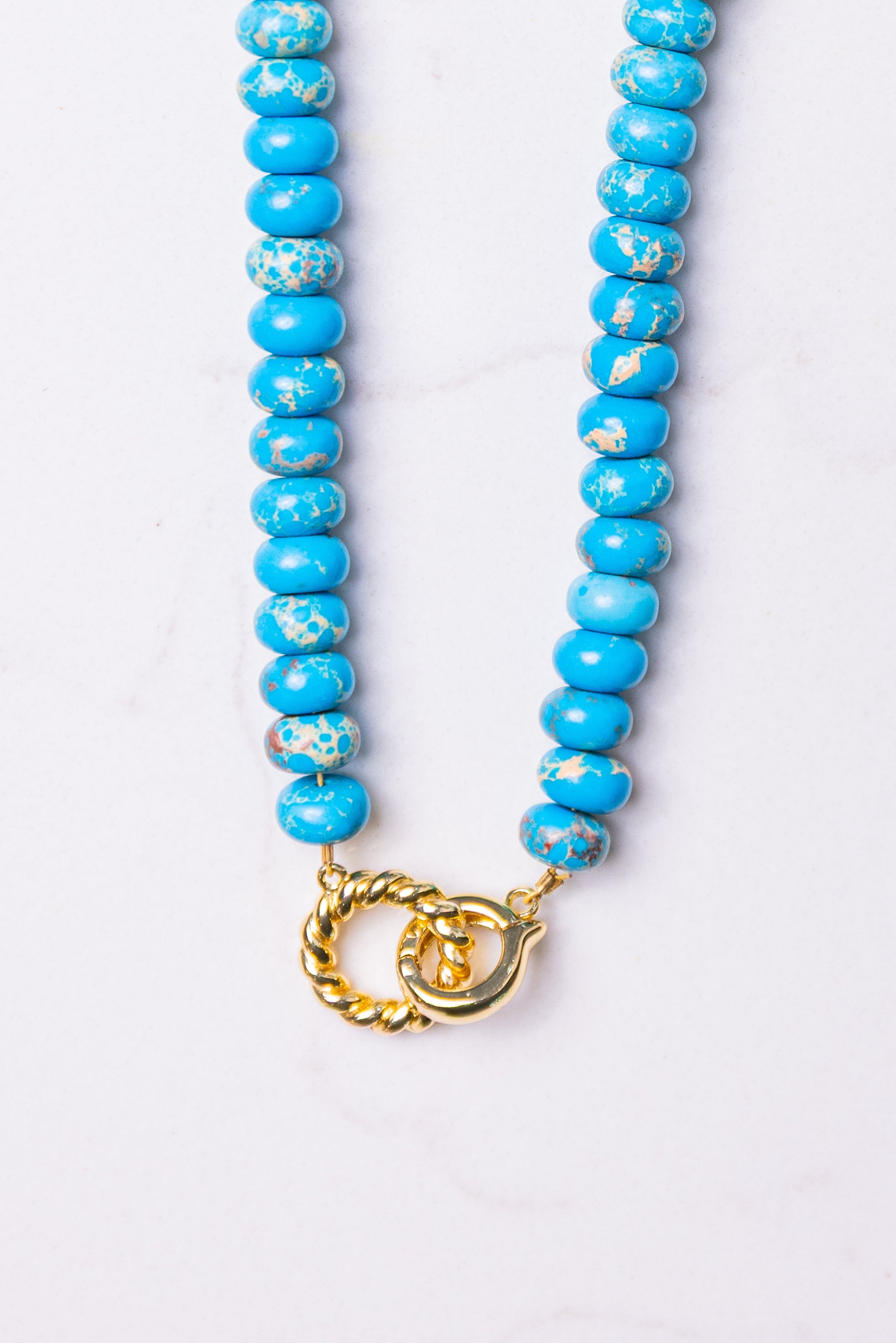 Custom Gold Plated Love Link Necklace (pick your stones)