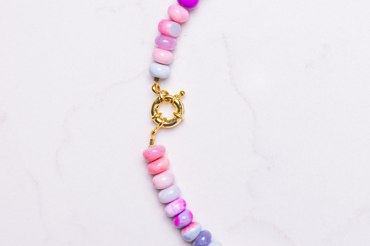 Custom Gold Plated Sailor Clasp Necklace (pick your stone)