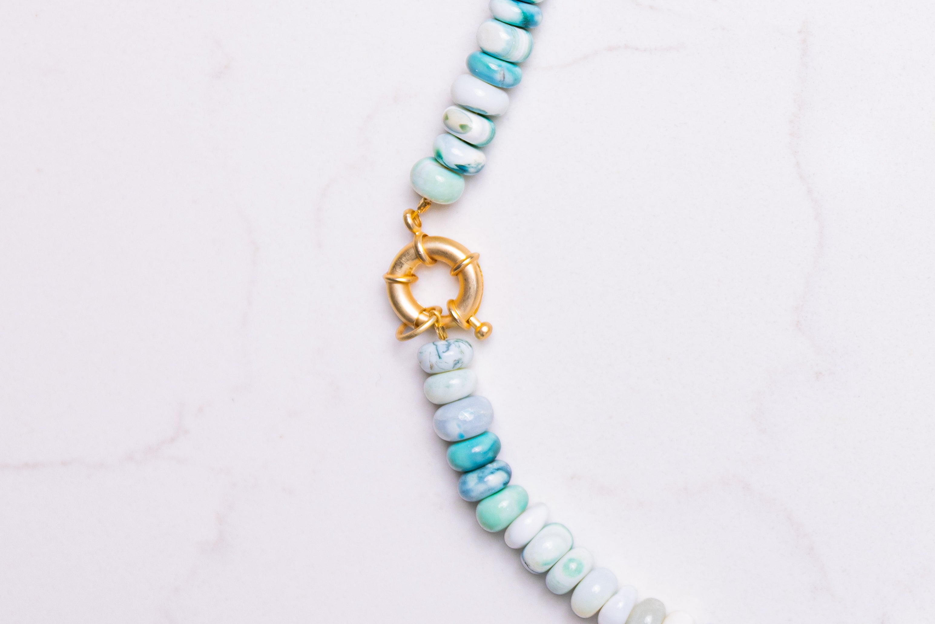 Custom Gold Plated Sailor Clasp Necklace (pick your stone)