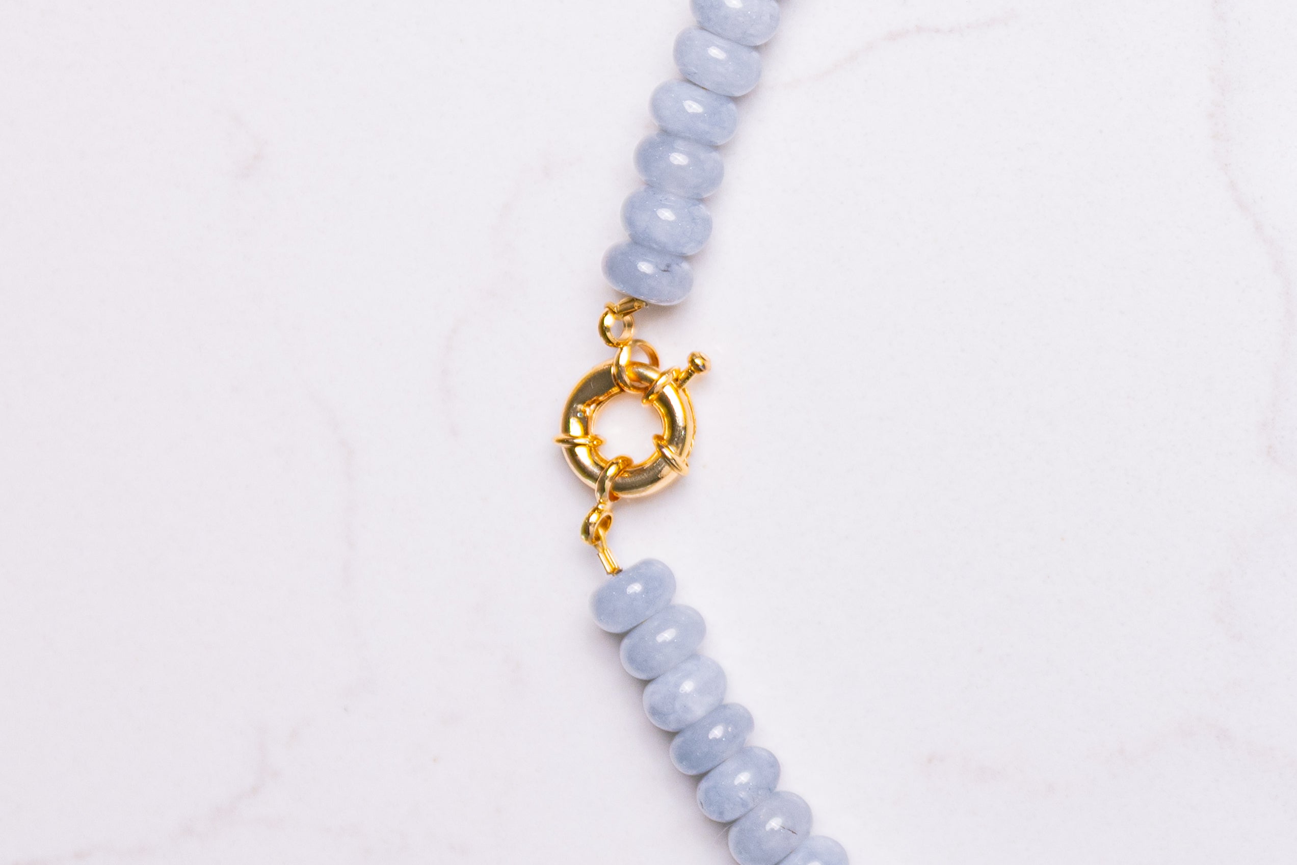 Custom Gold Plated Sailor Clasp Necklace (pick your stone)