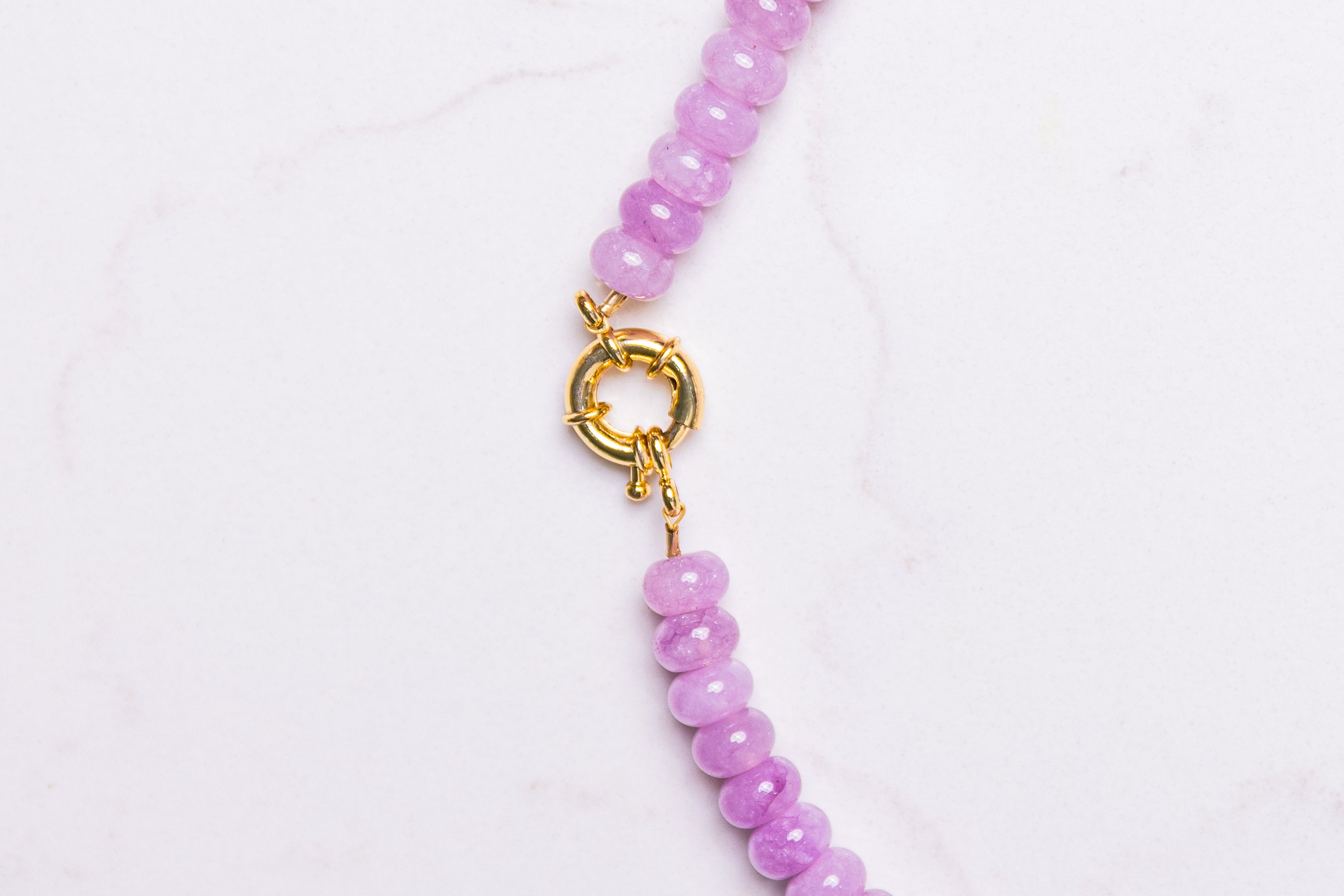 Custom Gold Plated Sailor Clasp Necklace (pick your stone)