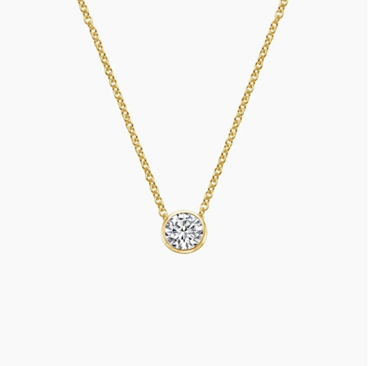 14k Gold Floating Diamond Necklace