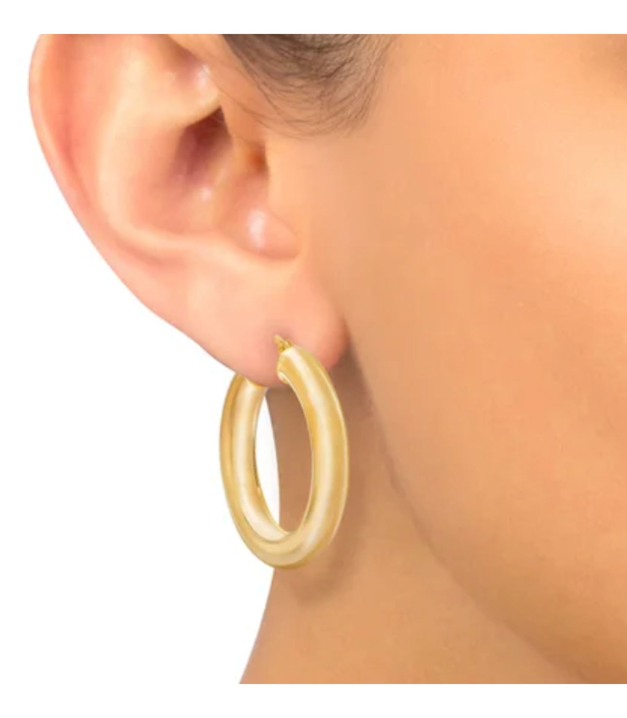 14k Puffed Hoop Earrings